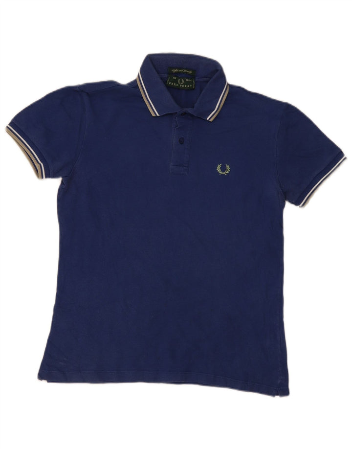 Cămașă polo Fred Perry pentru bărbați, bumbac cu dungi, albastru bleumarin