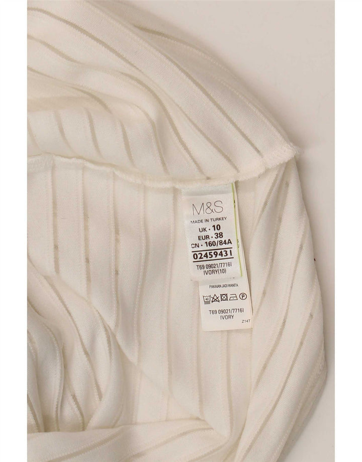 Marks & Spencer Top pentru femei cu mânecă lungă UK 10, cu dungi albe mici