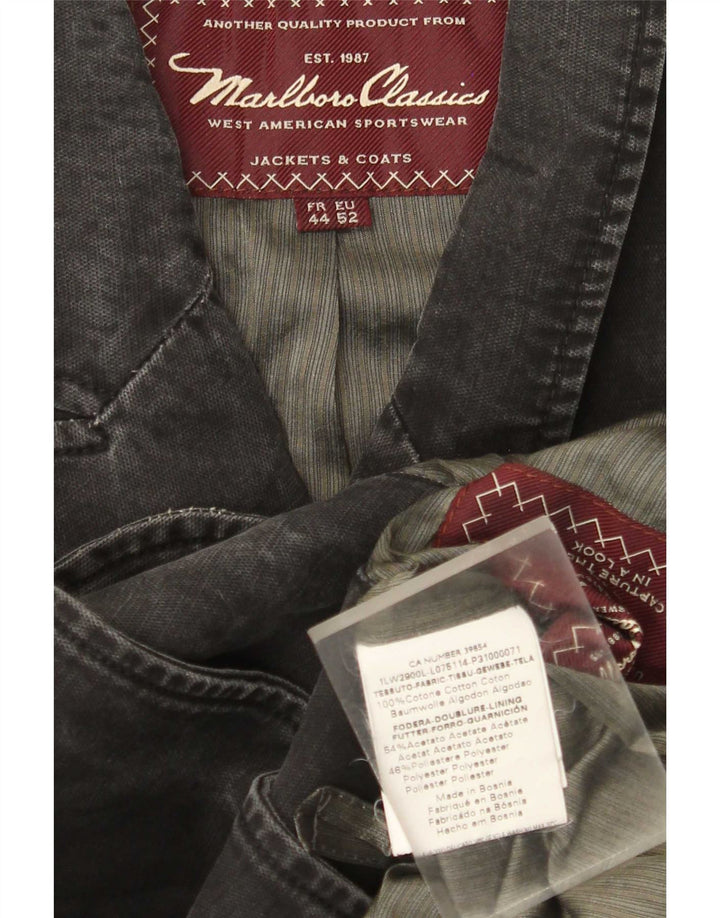 Jachetă pentru bărbați Marlboro Classics, cu 3 nasturi, EU 52 XL, bumbac negru