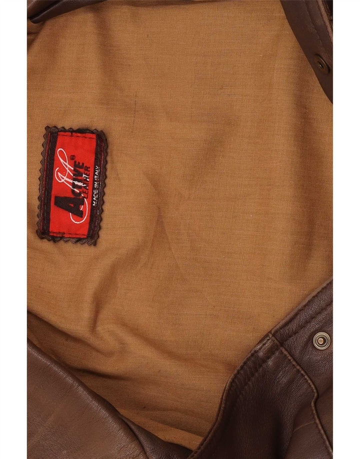 Jachetă de piele vintage pentru bărbați UK 38 maro mediu