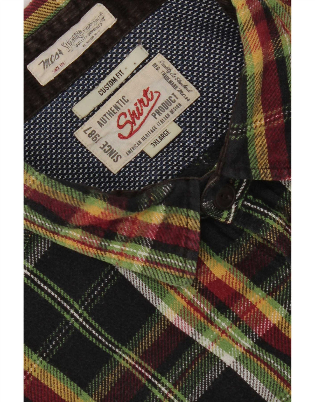 Cămașă Marlboro Classics pentru bărbați, în carouri, personalizată, de flanel, 3XL, negru