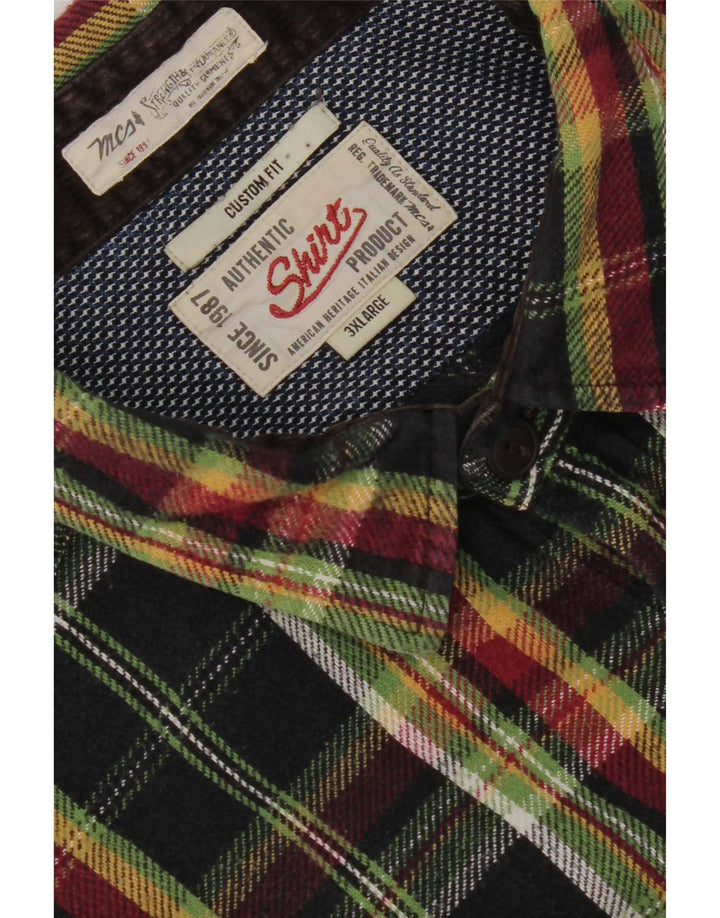 Cămașă Marlboro Classics pentru bărbați, în carouri, personalizată, de flanel, 3XL, negru