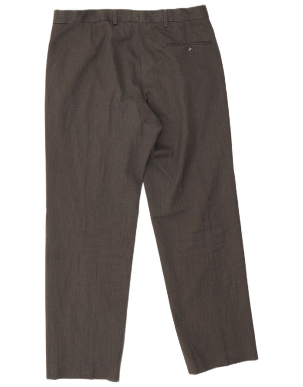 Marks & Spencer Pantaloni de costum obișnuit, drepti, pentru bărbați, L34 L29, poliester gri
