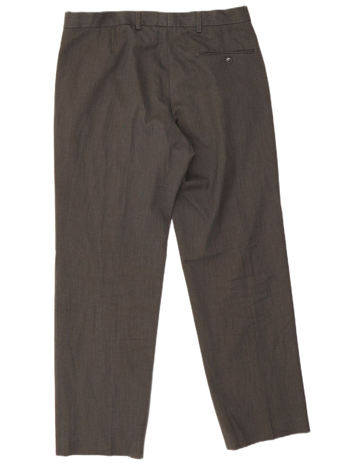Marks & Spencer Pantaloni de costum obișnuit, drepti, pentru bărbați, L34 L29, poliester gri