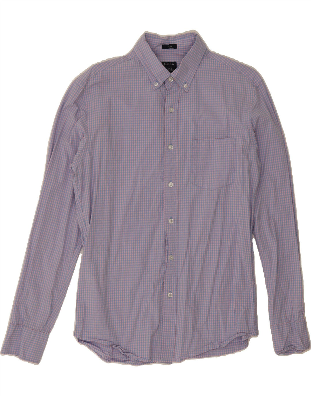 J. CREW Mens Flex Slim Shirt Medium Blue Gingham Cotton Vintage J. Crew and Second-Hand J. Crew from Messina Hembry 