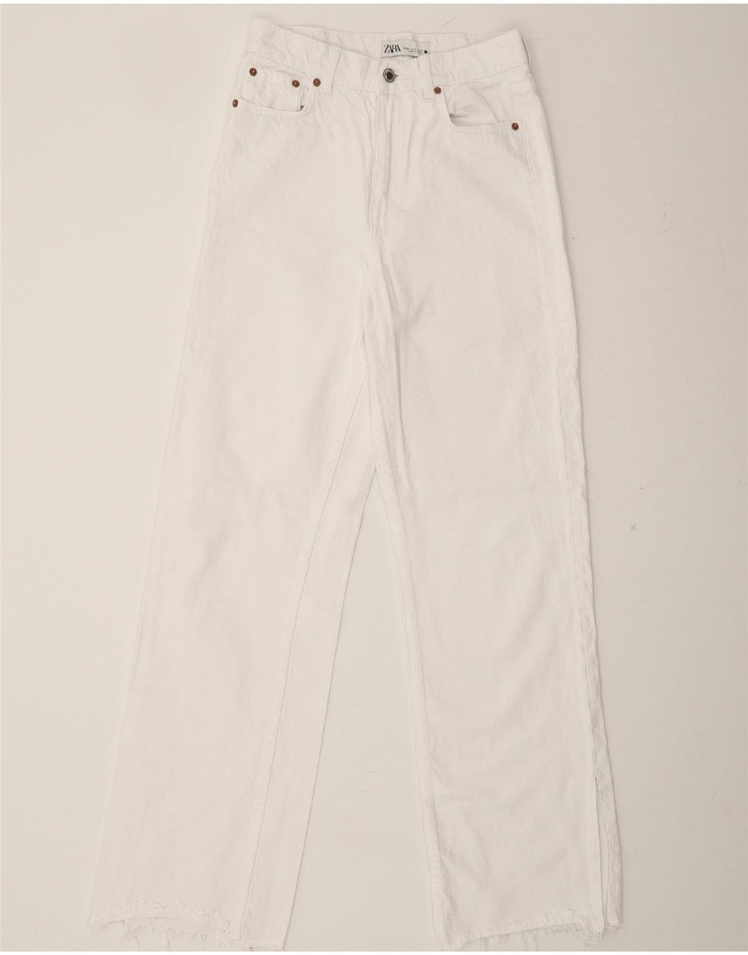 ZARA Womens Straight Jeans EU 36 XS W26 L31 White Vintage Zara and Second-Hand Zara from Messina Hembry 