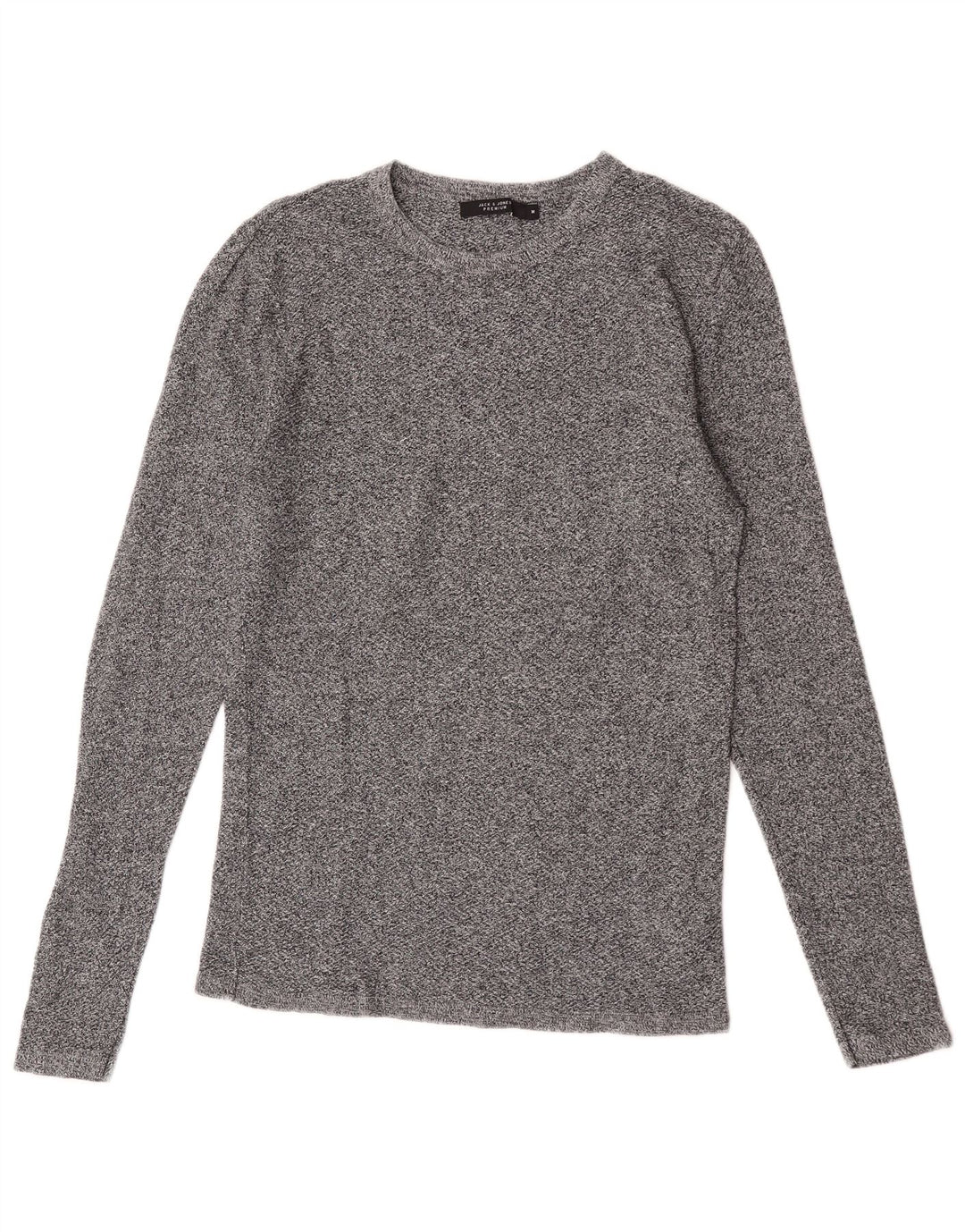 Top pentru bărbați Jack & Jones cu mânecă lungă, gri mediu, bumbac cu pete
