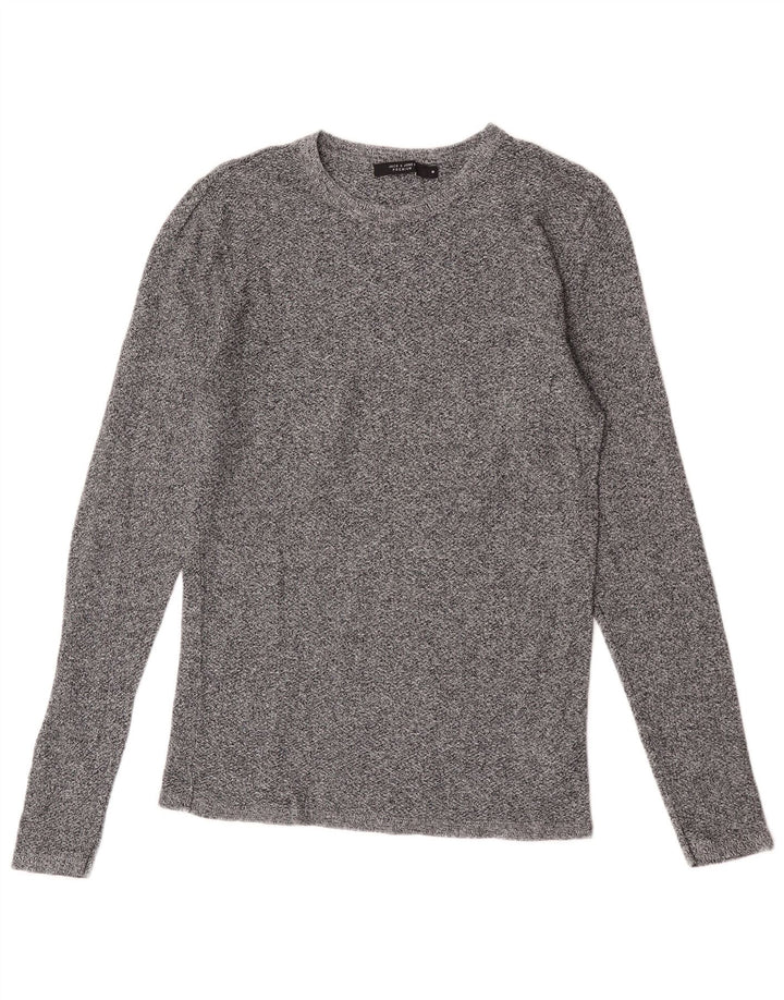 Top pentru bărbați Jack & Jones cu mânecă lungă, gri mediu, bumbac cu pete
