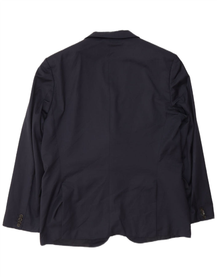 Blazer pentru bărbați Hugo Boss cu 2 nasturi EU 56 3XL Lână bleumarin