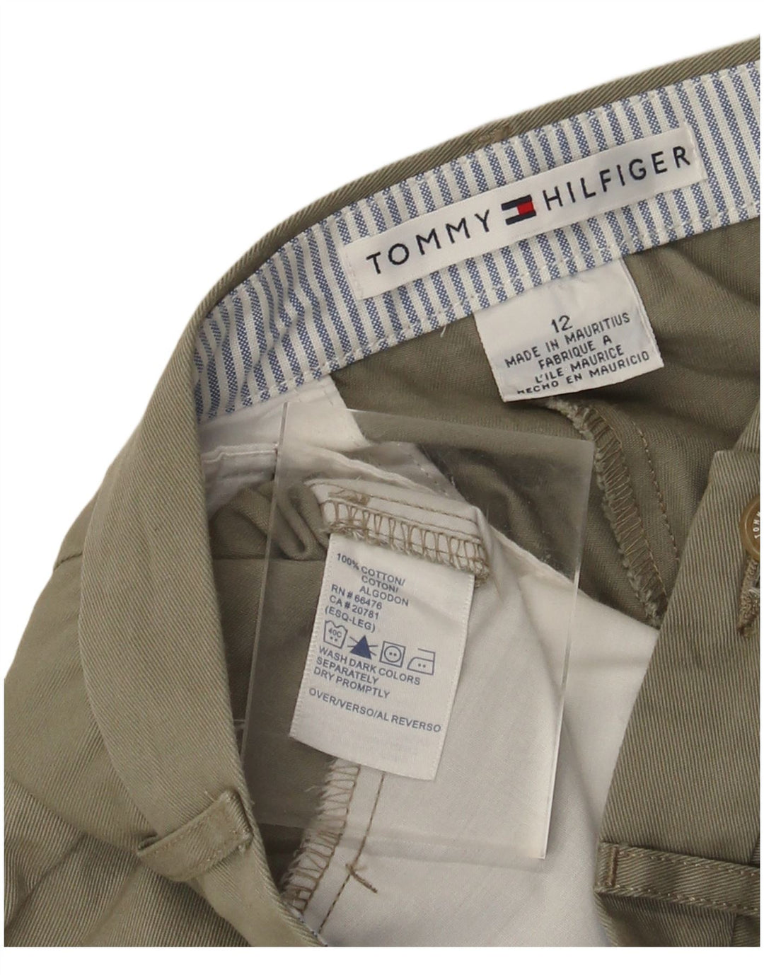 TOMMY HILFIGER Pantaloni scurți chino pentru femei US 12 Large W32 Khaki Bumbac