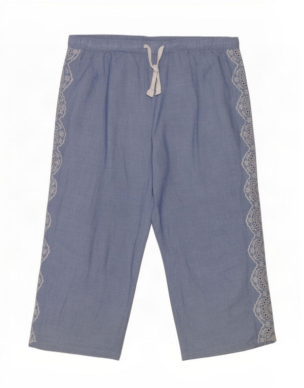 Marks & Spencer Womens Sleepwear Capri Trousers UK 14 Large W34 L22 Blue