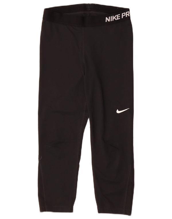 Leggings Nike Dri Fit Graphic Capri pentru femei UK 12 Poliester mediu negru