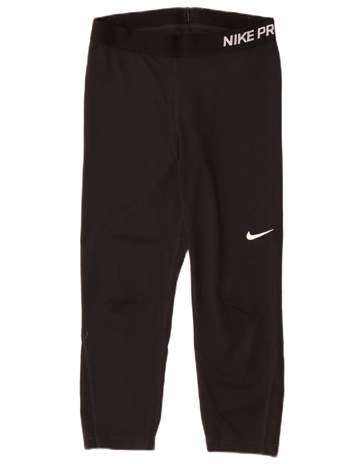 Leggings Nike Dri Fit Graphic Capri pentru femei UK 12 Poliester mediu negru