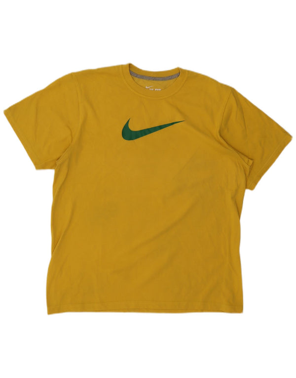Tricou grafic Nike Dri Fit pentru bărbați Top UK 42/44 Large Yellow