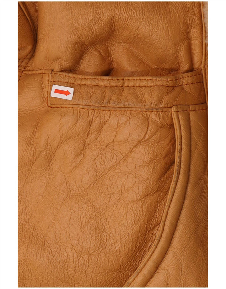 Jachetă vintage pentru bărbați din shearling IT 52 XL maro din shearling