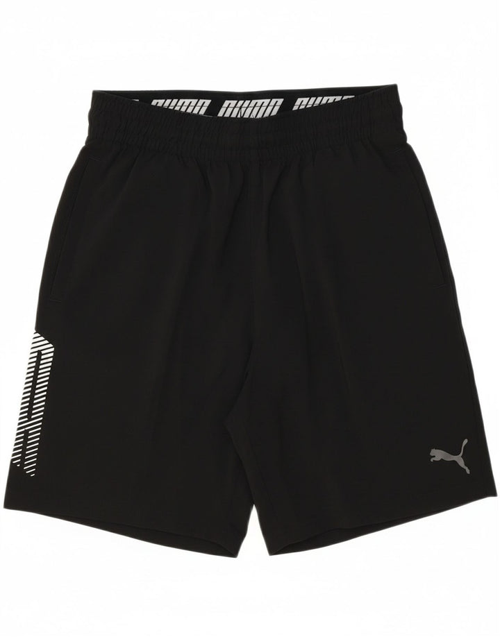 PUMA Mens Graphic Sport Shorts Medium Black Cotton