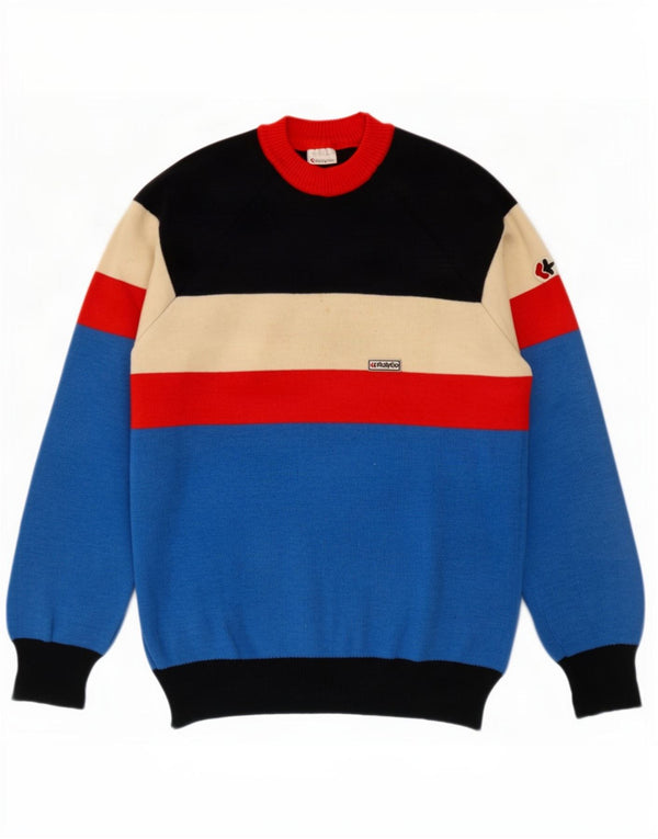 Pulover vintage pentru bărbați cu gât roșu IT 46, mic, multicolor