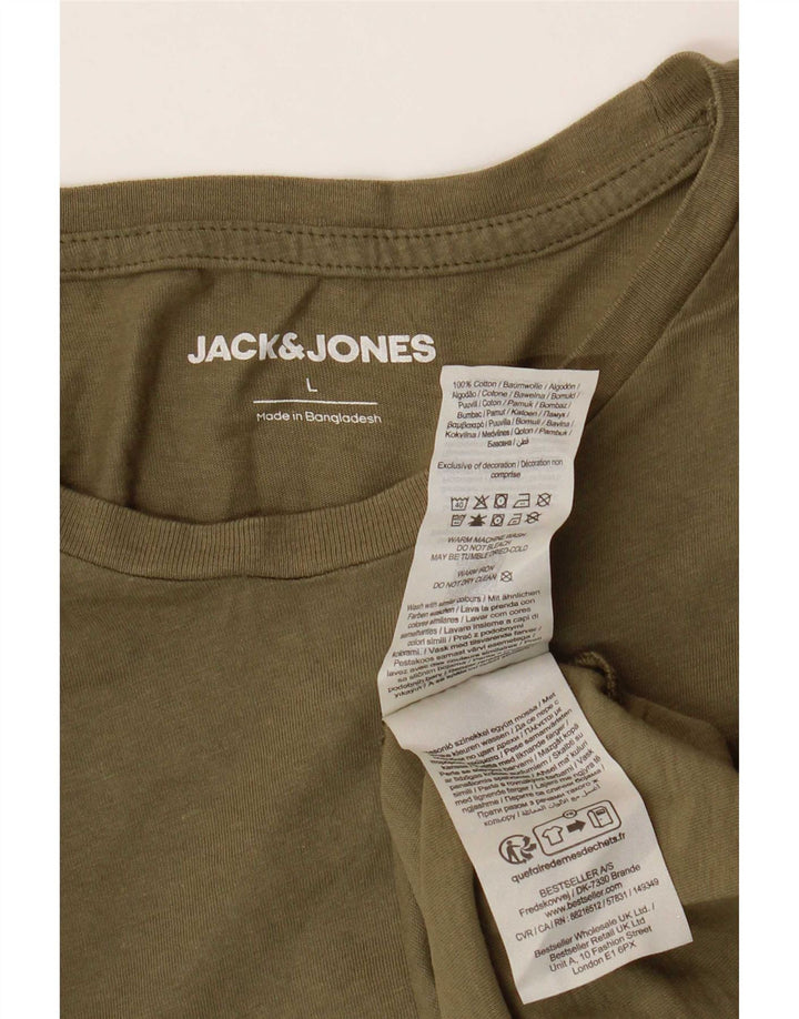 Tricou Jack & Jones pentru bărbați Top mare din bumbac kaki
