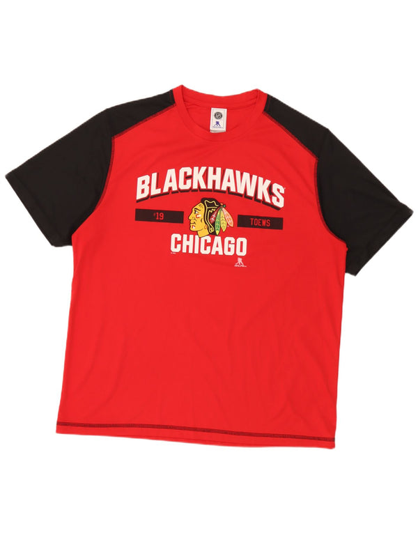 Tricou grafic NHL Chicago Blackhawks pentru bărbați Top XL Roșu Colorblock
