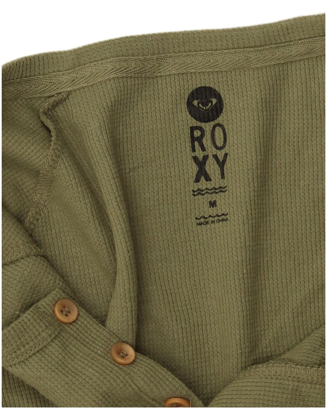 Top pentru femei Roxy cu mâneci 3/4 UK 14 Medium Kaki Poliester