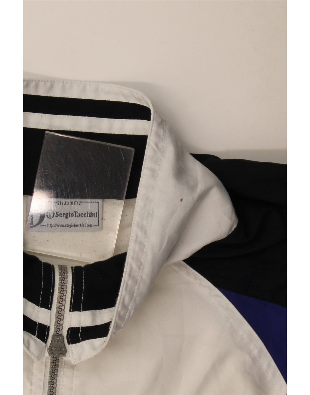 Jachetă de trening pentru bărbați Sergio Tacchini, XL, alb, bloc de culoare