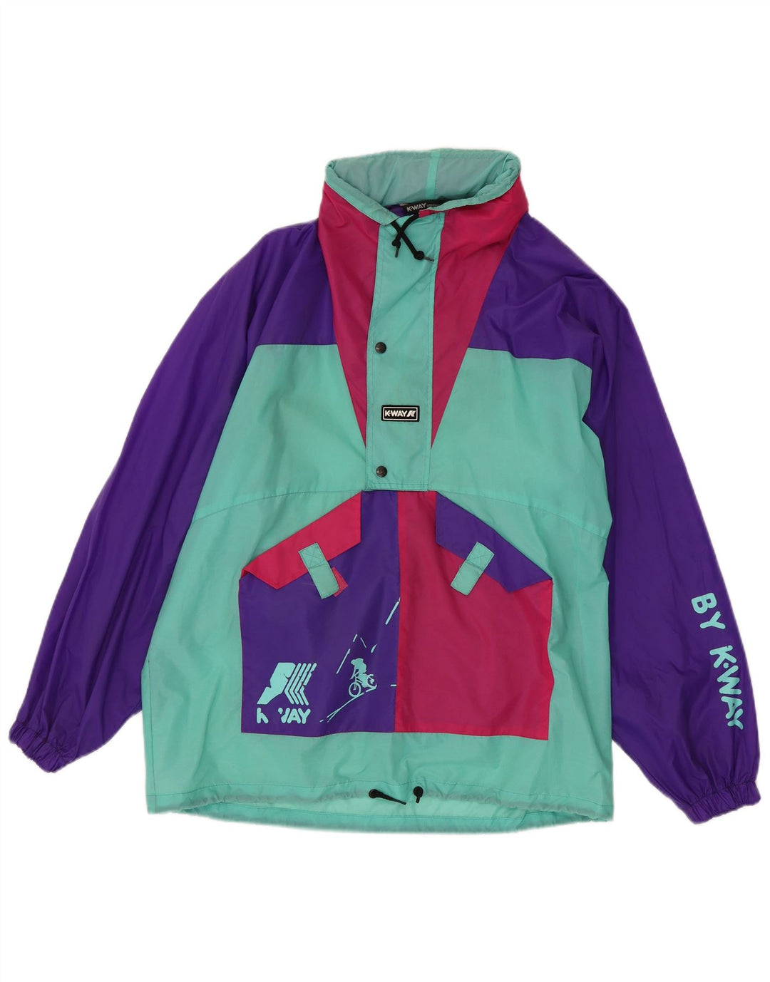 Jachetă de ploaie grafică pentru bărbați K-Way UK 38 Medium, multicoloră, color block