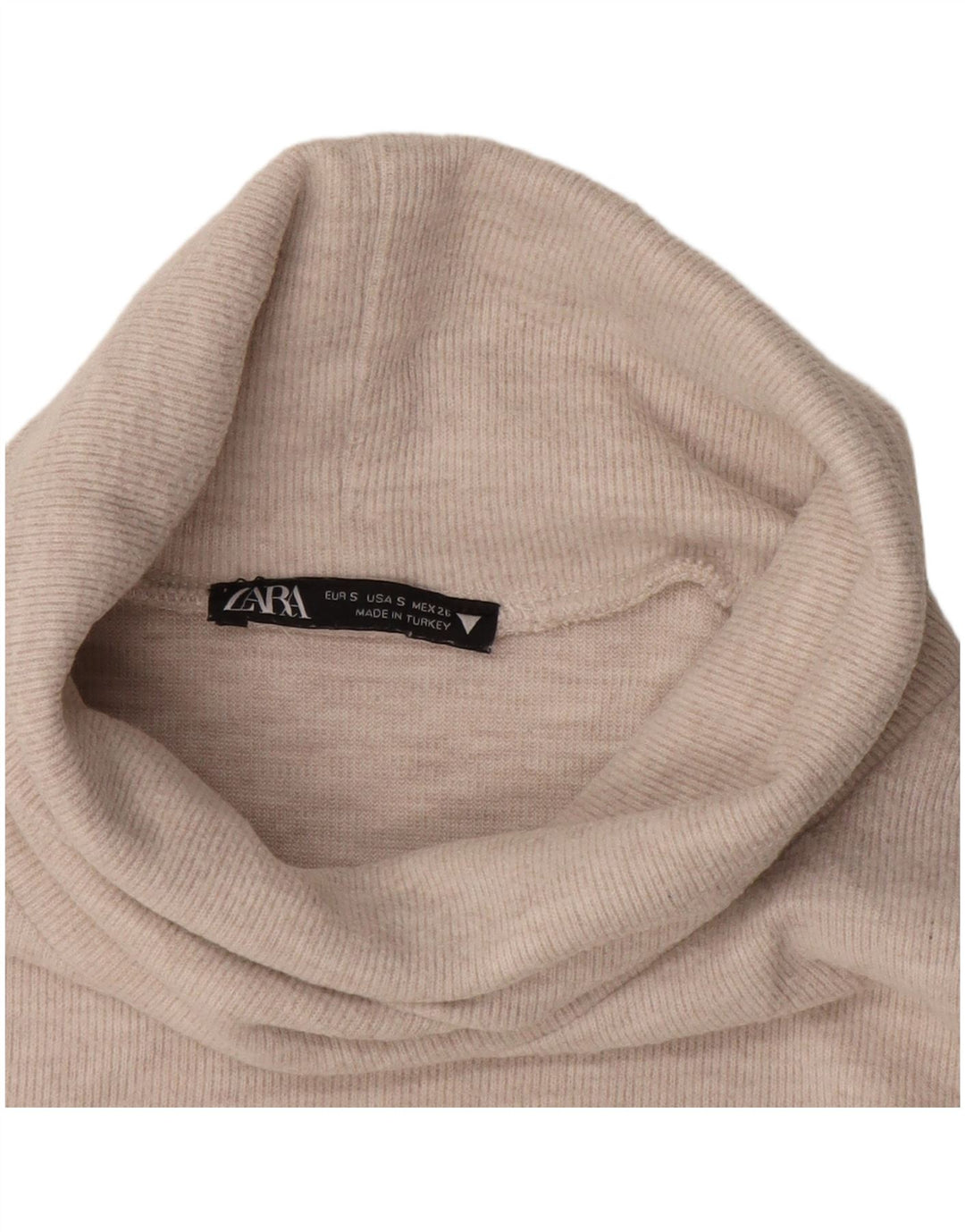 Bluză pentru femei fără mâneci cu gât rulat Zara UK 10 Mic Alb