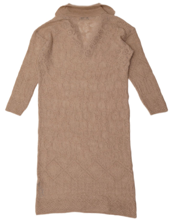 Rochie de pulover supradimensionată pentru femei cu mânecă lungă Zara UK 10 Mic Bej Acrilic