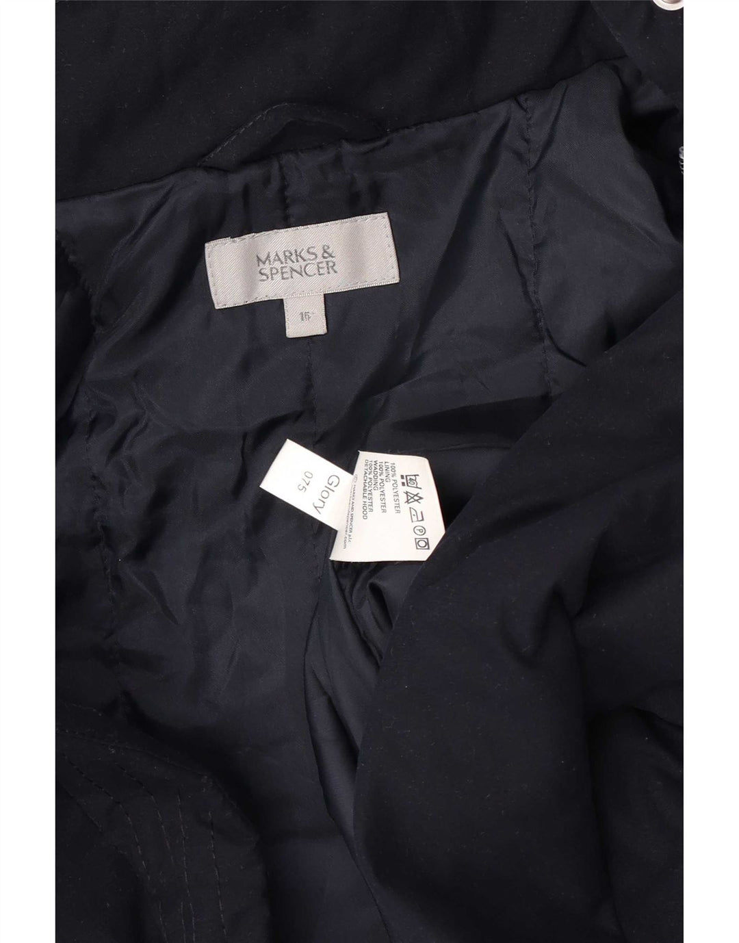 Jachetă de vânt pentru femei Marks & Spencer, cu glugă, UK 16, mare, bleumarin