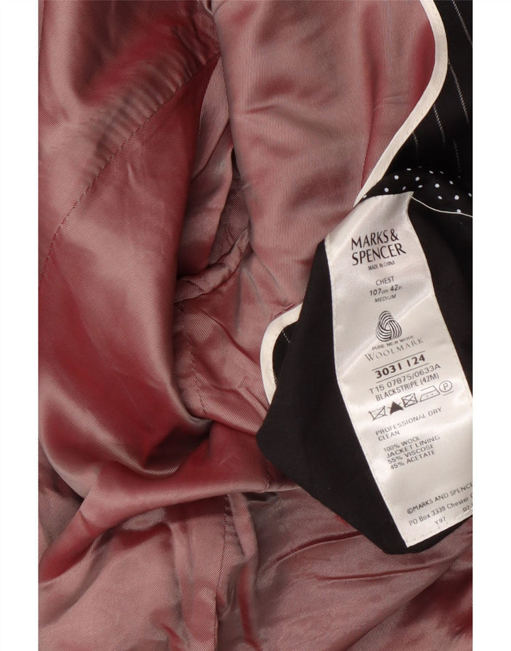 Jachetă pentru bărbați Marks & Spencer, cu 1 buton, UK 38 Medium Black Pinstripe