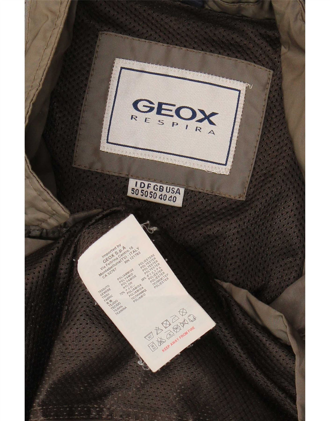 Jachetă pentru bărbați Geox Respira Utility UK 40 Large Kaki Poliester