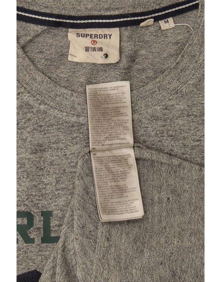 Tricou grafic pentru bărbați Superdry Top din bumbac cu pete gri mediu