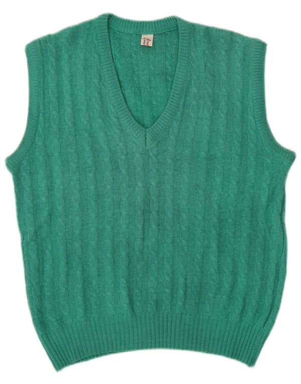 VINTAGE Femei Vest Tank Top UK 14 Medium Green