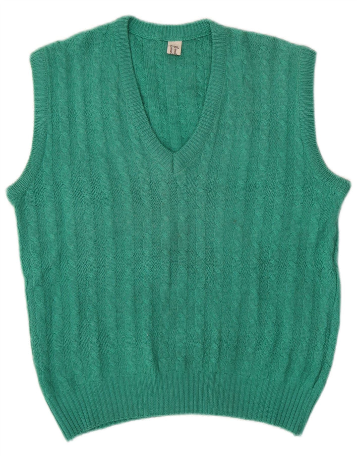 VINTAGE Femei Vest Tank Top UK 14 Medium Green