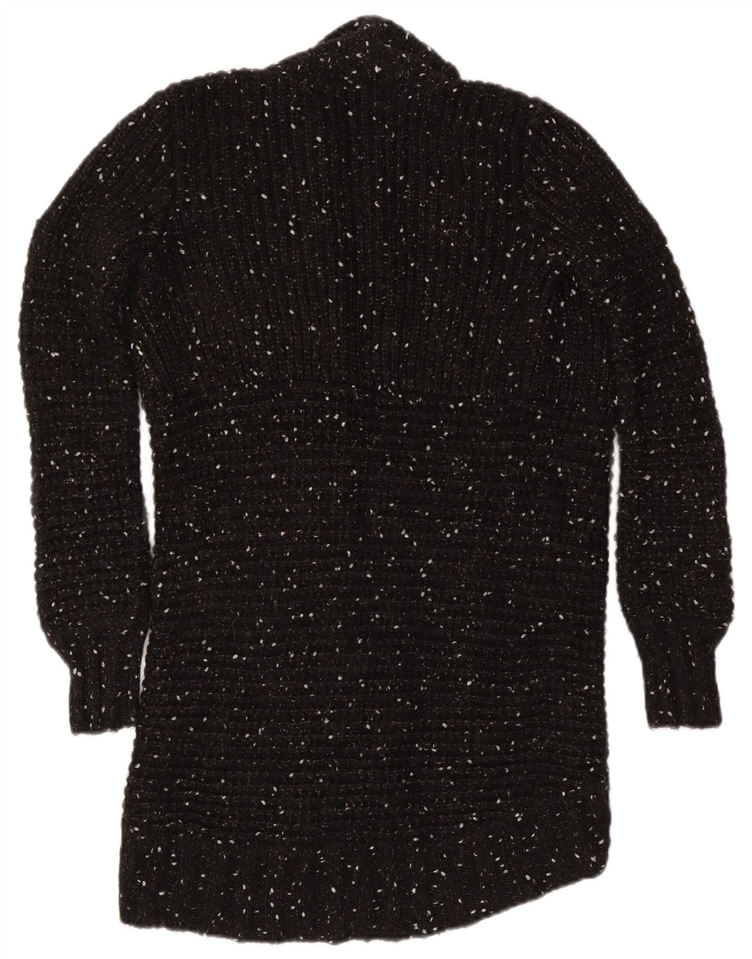 Pulover cardigan deschis cu paragate Gaudi pentru femei UK 10 Nylon negru mic cu pete