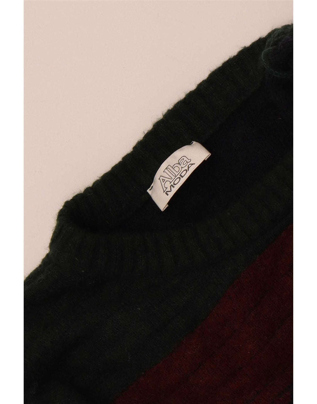 Pulover pentru bărbați Alba Moda cu gât crew pulover mare kaki geometric