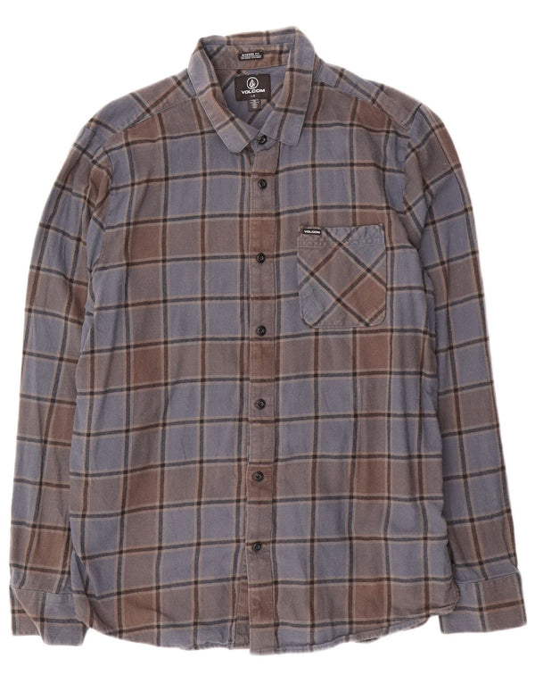 Cămașă din flanel pentru bărbați Volcom Modern Fit, din bumbac carouri albastru