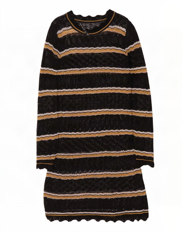 Karen Millen Rochie Jumper cu mânecă lungă pentru femei UK 12 Medium Black Dunge