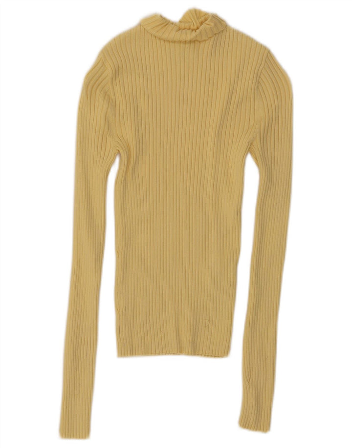 Crop Top pentru femei Zara cu mânecă lungă UK 8 Mic galben viscoză