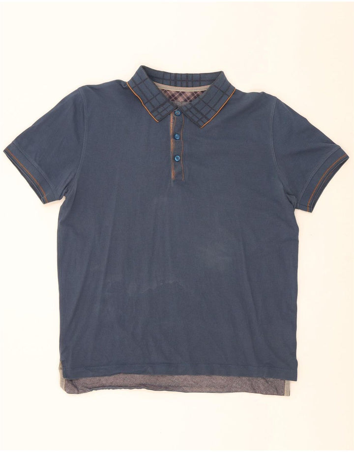 Cămașă polo Hugo Boss pentru bărbați, cu formă normală, din bumbac cu carouri, albastru bleumarin