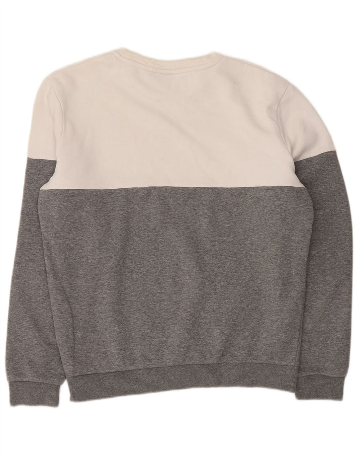 Pulover pentru bărbați FILA, cu grafică, din bumbac color bloc, gri mic