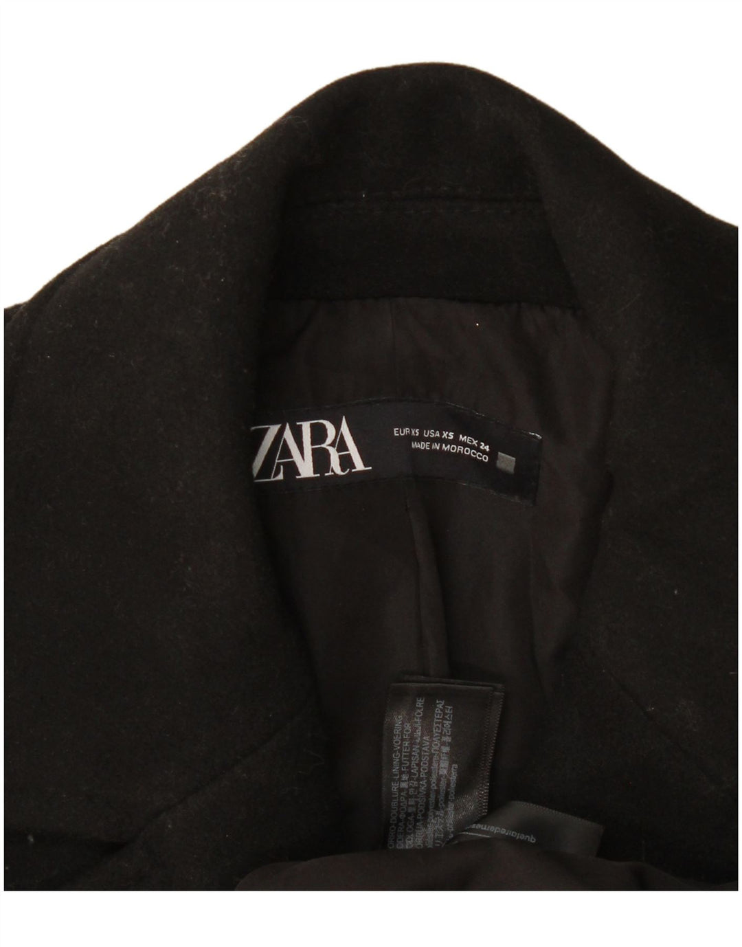 Palton supradimensionat pentru femei Zara UK 6 XS Poliester negru