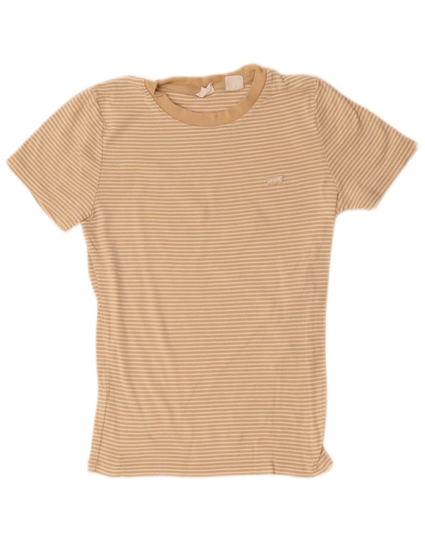 Tricou pentru femei Levi's Top UK 8 Small Beige Pinstripe Bumbac