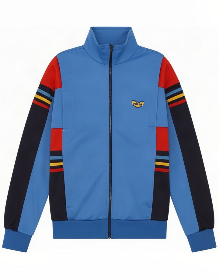 POP 84 Jachetă de trening pentru bărbați, albastru mic Colorblock