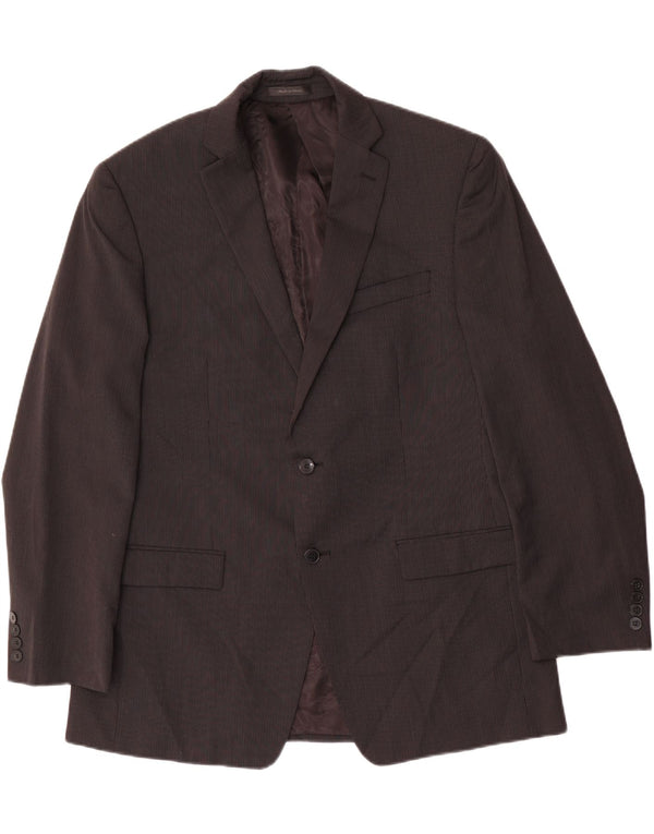 CALVIN KLEIN Jachetă pentru bărbați cu 2 nasturi, UK 42 XL, lână neagră cu dungi