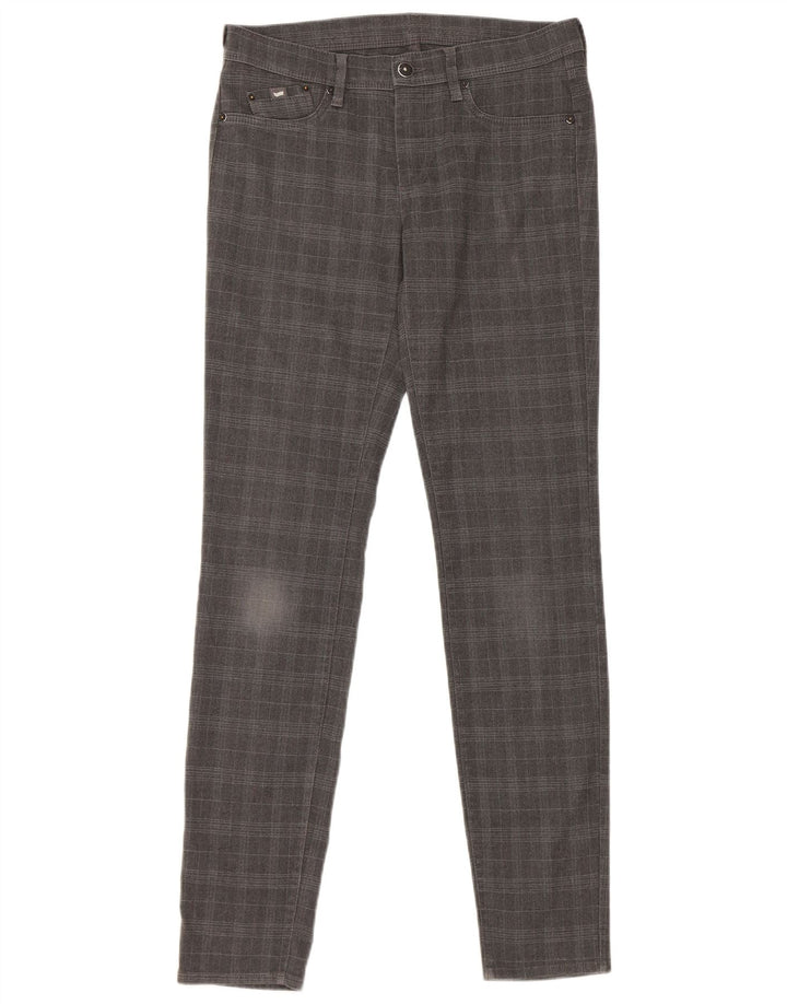 Pantaloni casual subțiri pentru femei Gas W28 L32 poliester cu carouri gri