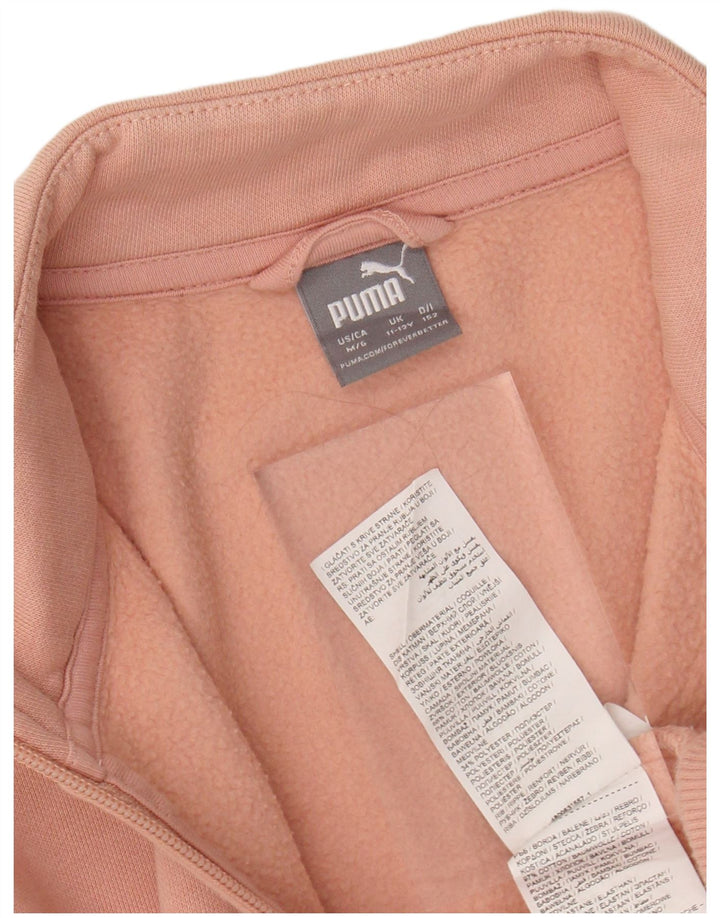 Jachetă PUMA pentru fete, cu grafică, 11-12 ani, bumbac roz