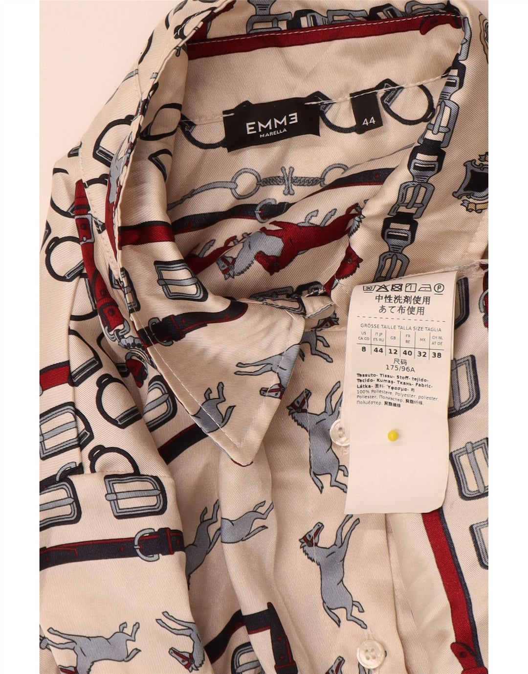 Cămașă Marella pentru femei EMME UK 12 Medium Bej Poliester geometric
