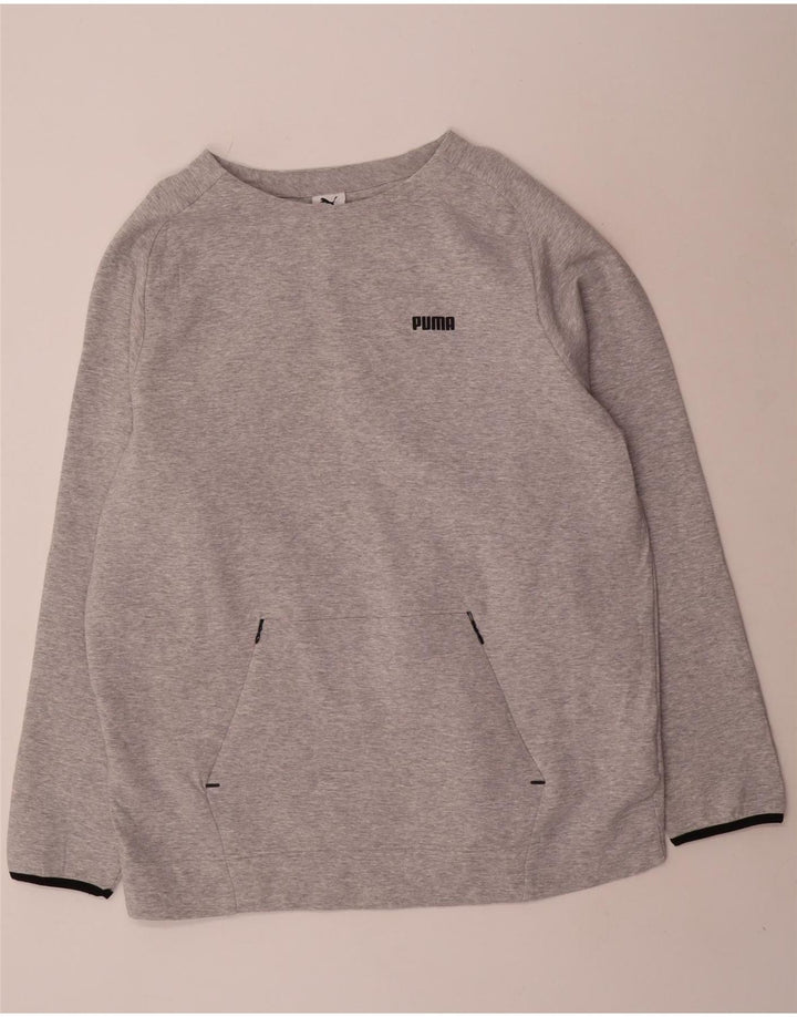 Top pentru bărbați Puma cu mânecă lungă 2XL, bumbac gri