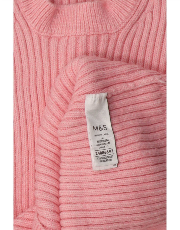 Pulover pentru femei Marks & Spencer cu decolteu rotund din poliester roz mediu UK 14